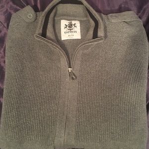 Express gray Zip up sweater